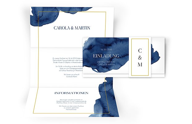 Hochzeitseinladung Modern Aquarelle