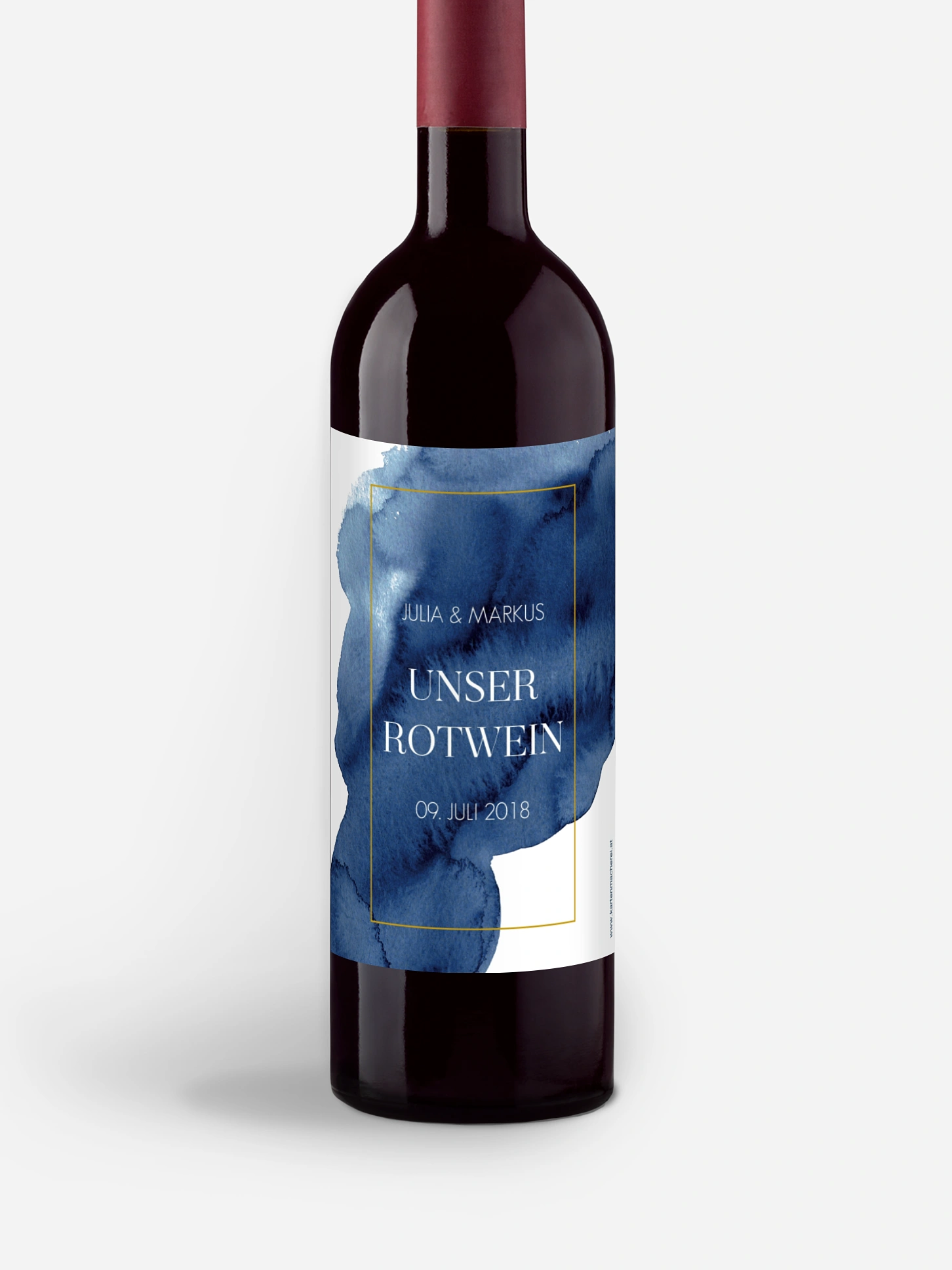 Flaschenetikett Hochzeit Modern Aquarelle