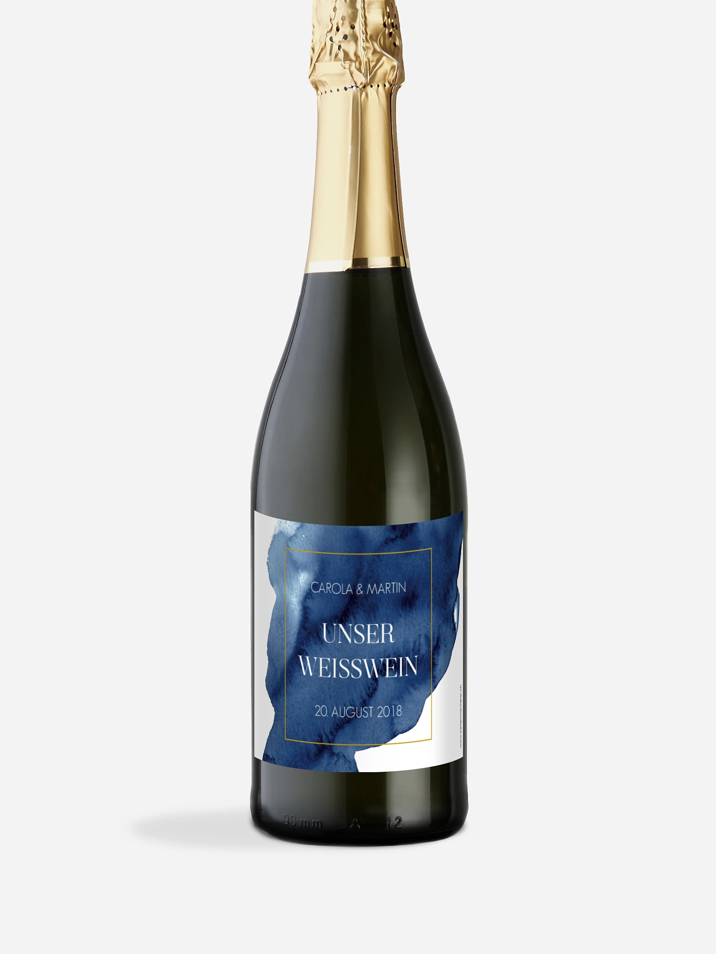 Flaschenetikett Hochzeit Modern Aquarelle