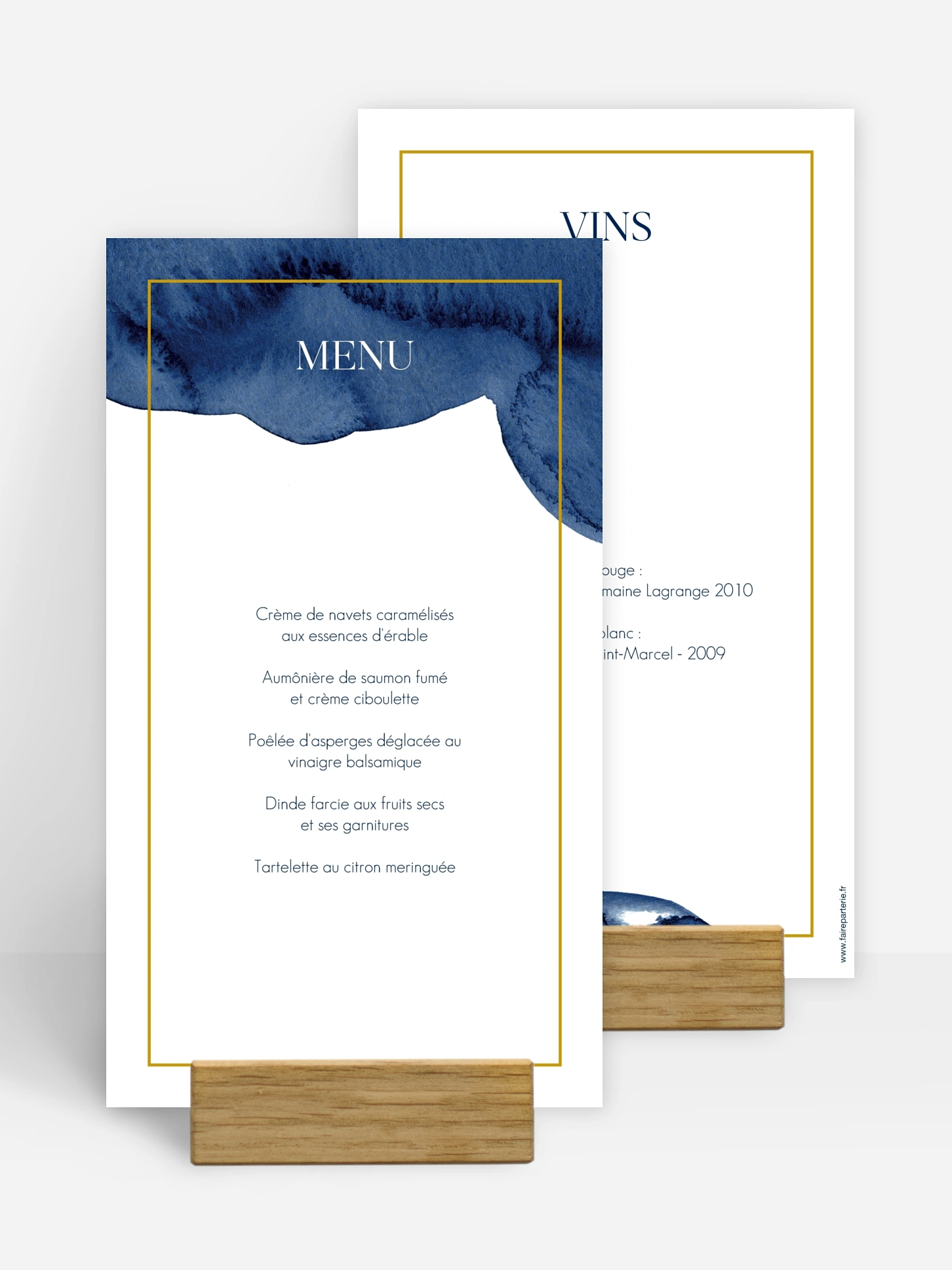 Menu mariage Aquarelle moderne