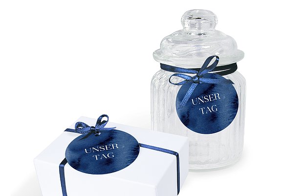 Anhänger mit Band zur Hochzeit Modern Aquarelle
