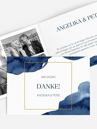 Danksagung zur Silberhochzeit Modern Aquarelle