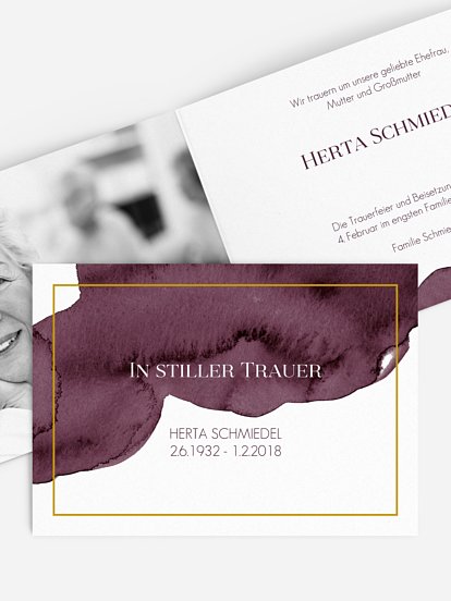 Trauerkarte Modern Aquarelle