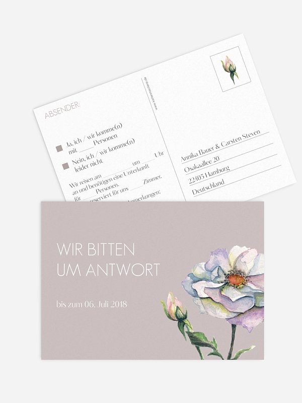 Antwortkarte Hochzeit Floret