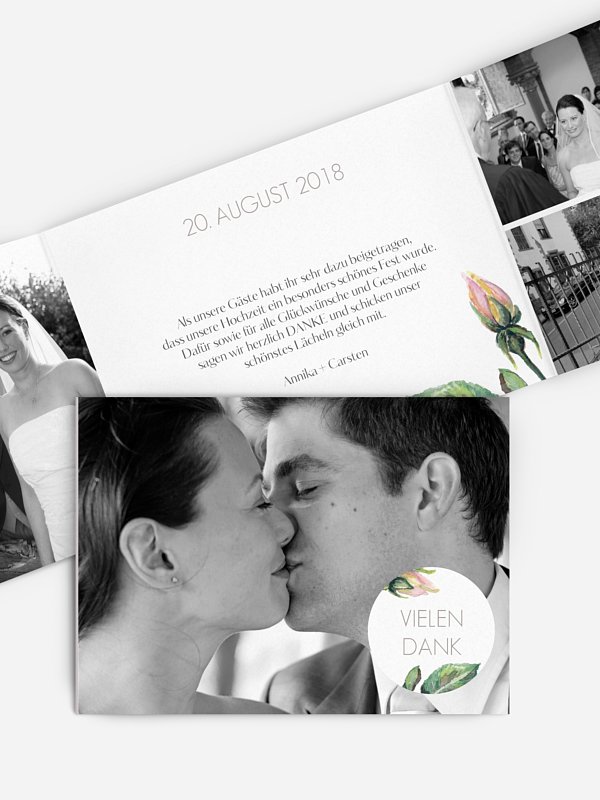 Dankeskarte Hochzeit Floret