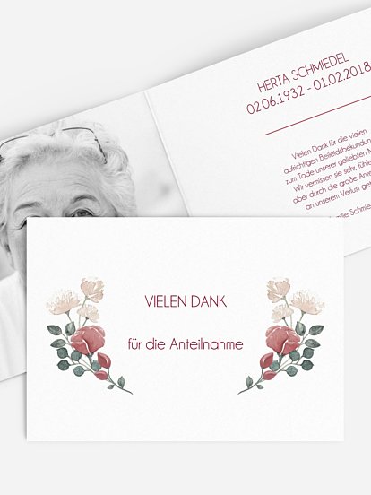 Trauerdanksagung Andenken