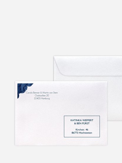 Bedruckter Briefumschlag Hochzeit Modern Aquarelle Premium
