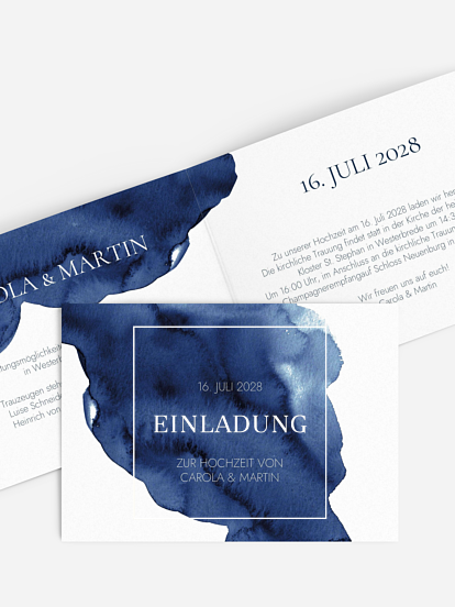 Hochzeitseinladung Modern Aquarelle Premium