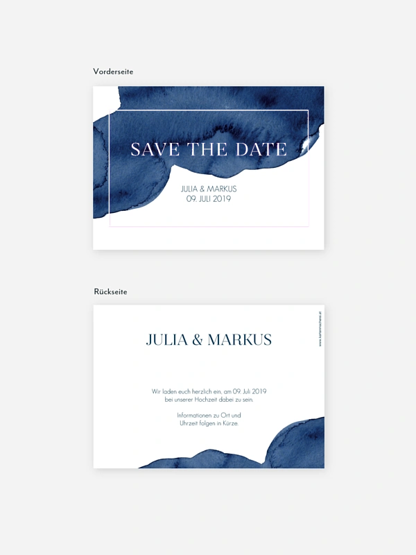 Save-the-Date Karte Modern Aquarelle Premium