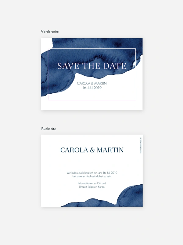 Save-the-Date Karte Modern Aquarelle Premium