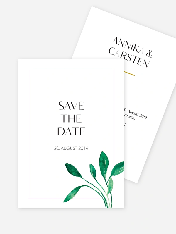 Save-the-Date Karte Botanic Love Premium