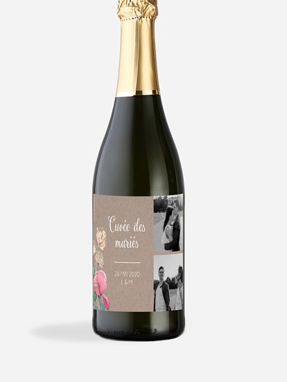 Étiquette bouteille Jardin vintage