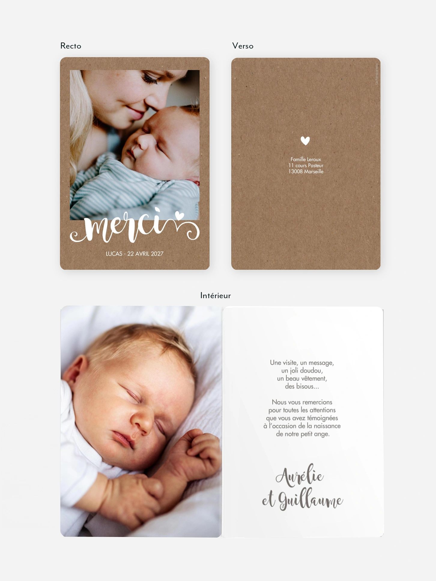 Carte remerciement naissance Wild Love