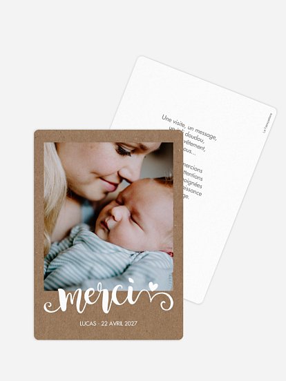 Carte remerciement naissance Wild Love