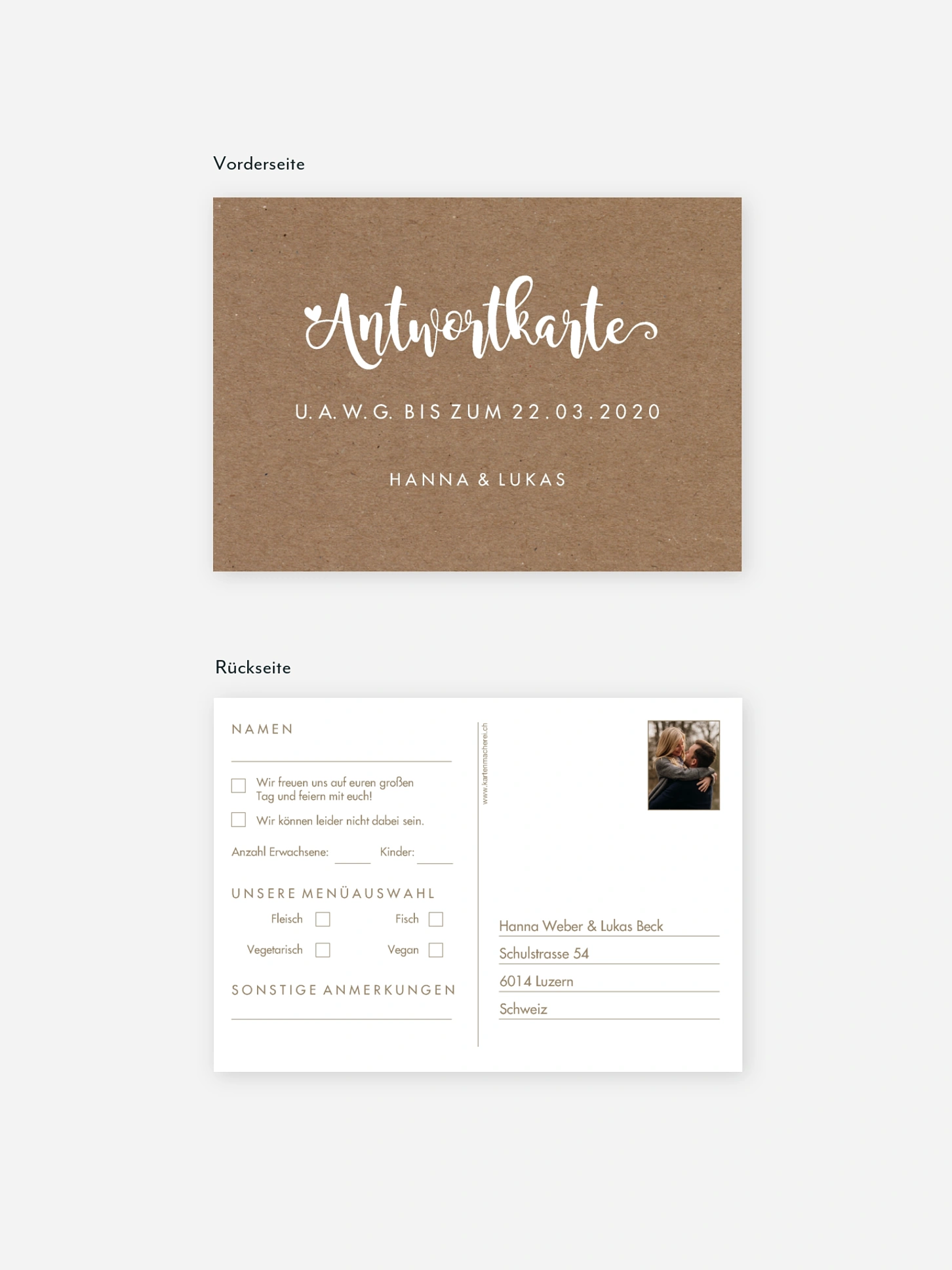 Antwortkarte Hochzeit Wild Love
