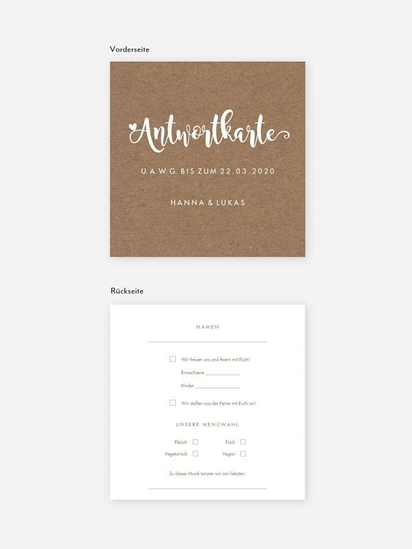 Antwortkarte Hochzeit Wild Love