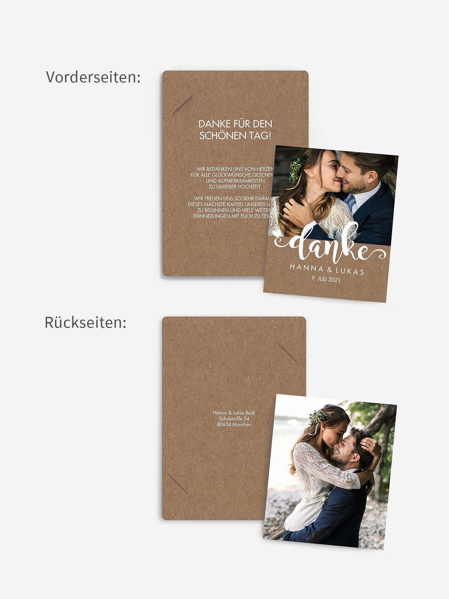 Dankeskarte Hochzeit Wild Love