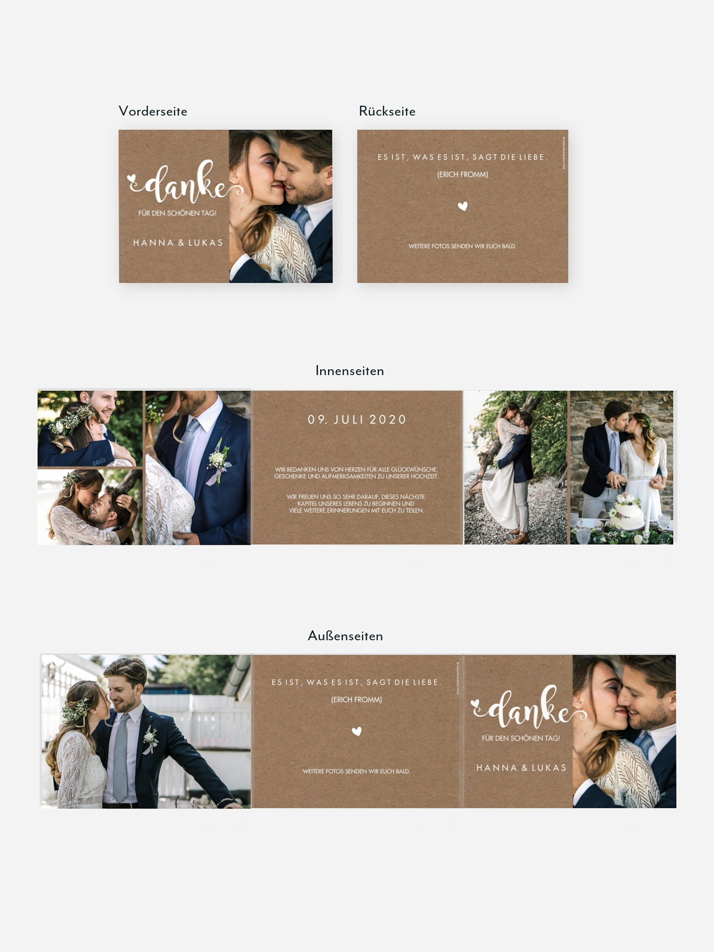 Dankeskarte Hochzeit Wild Love