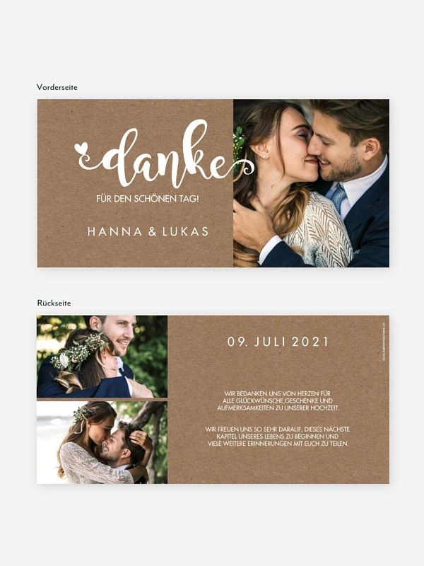 Dankeskarte Hochzeit Wild Love