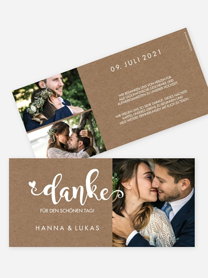 Dankeskarte Hochzeit Wild Love