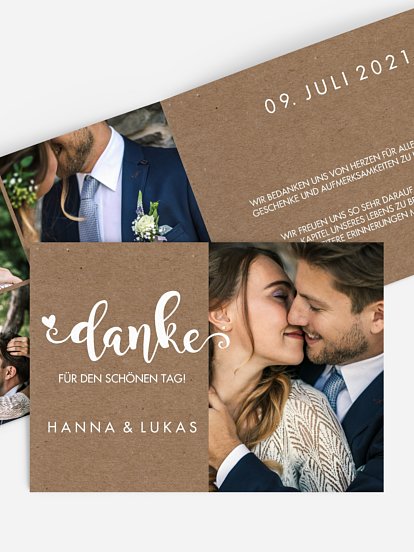 Dankeskarte Hochzeit Wild Love