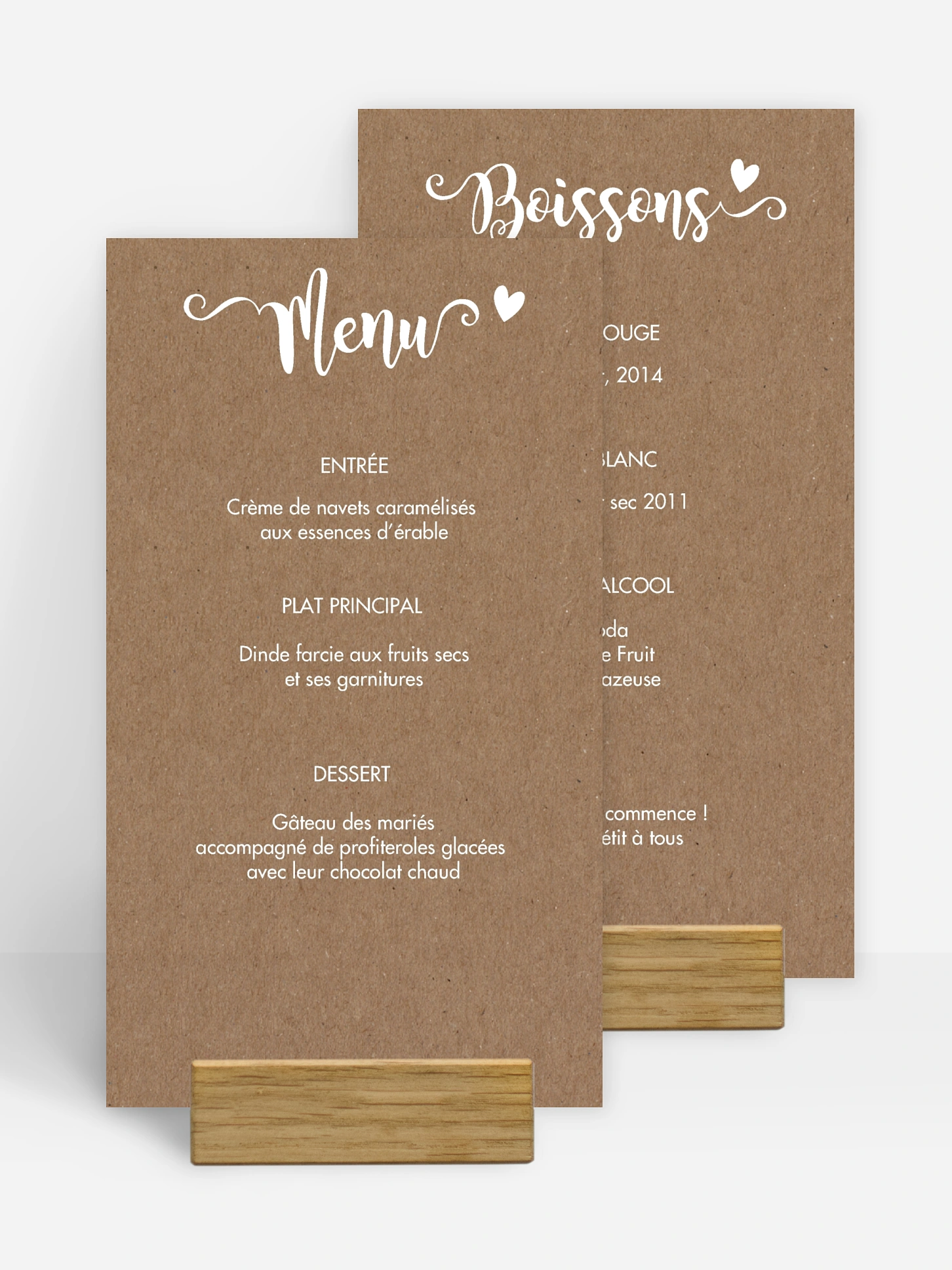 Menu mariage Wild Love