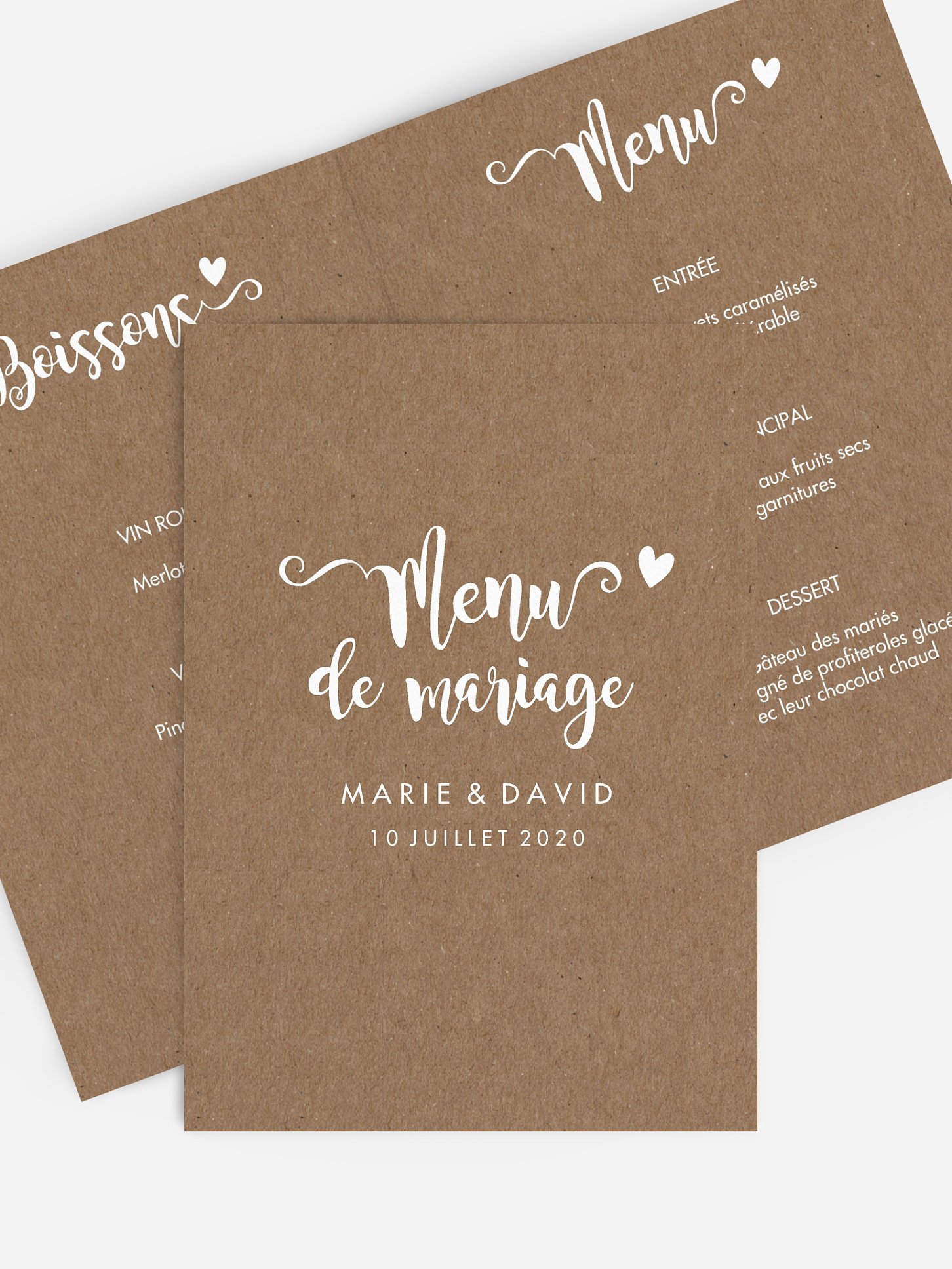 Menu mariage Wild Love