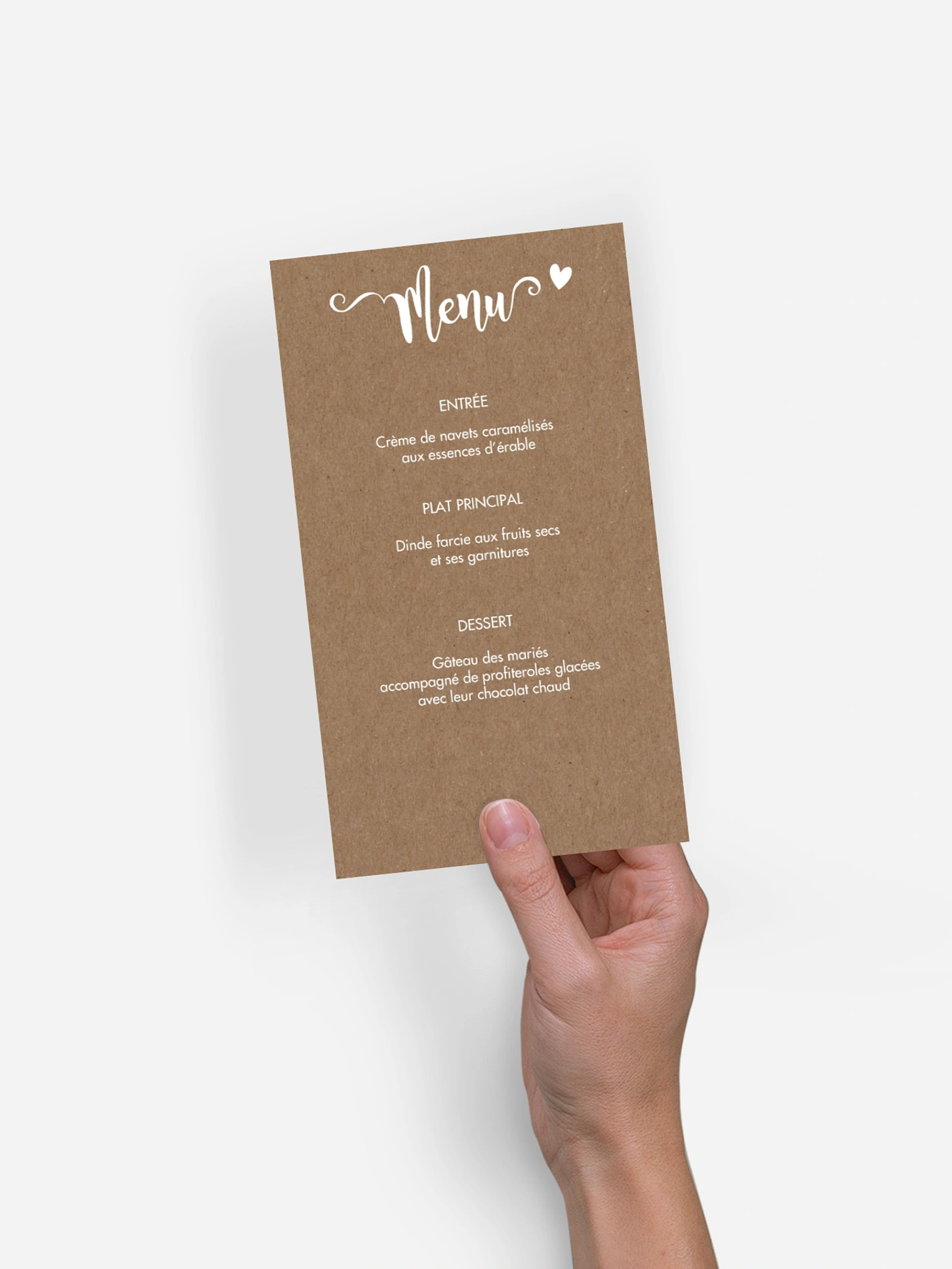 Menu mariage Wild Love
