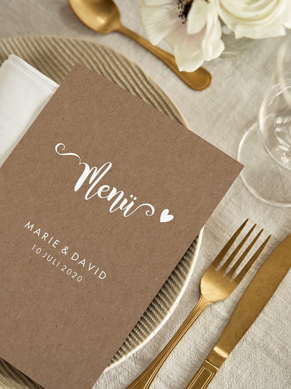 Menükarte Hochzeit Wild Love