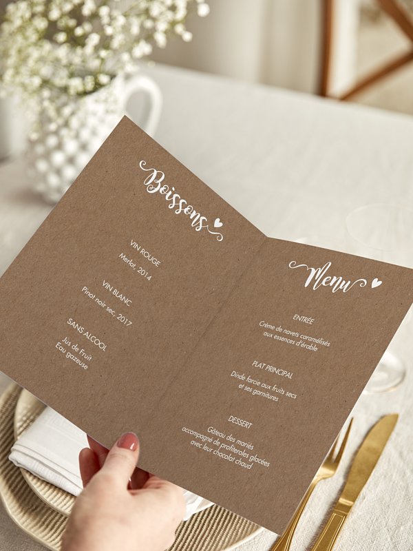 Menu mariage Wild Love
