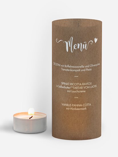 Menükarte Hochzeit Wild Love