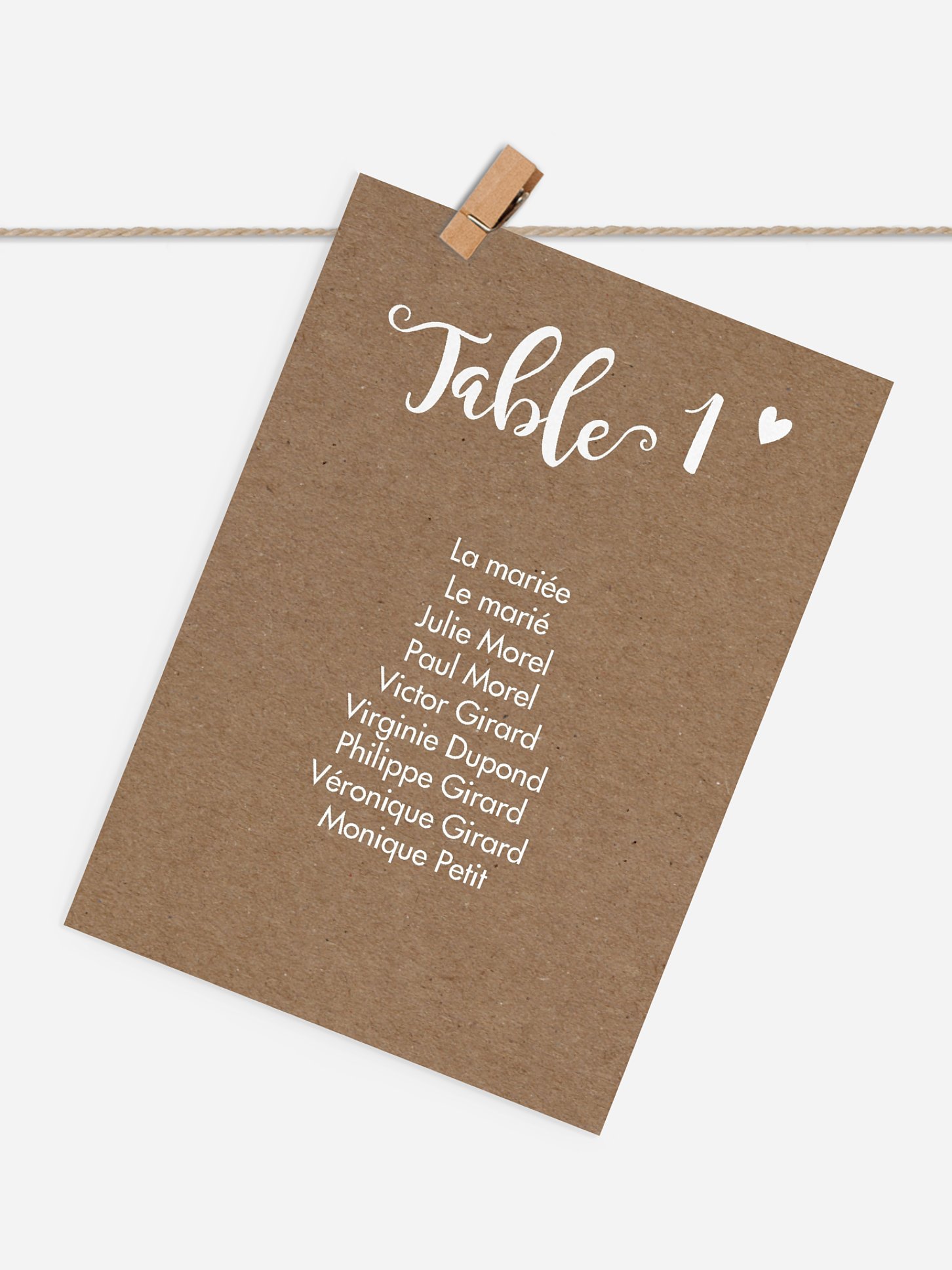 Cartons plan de table mariage Wild Love