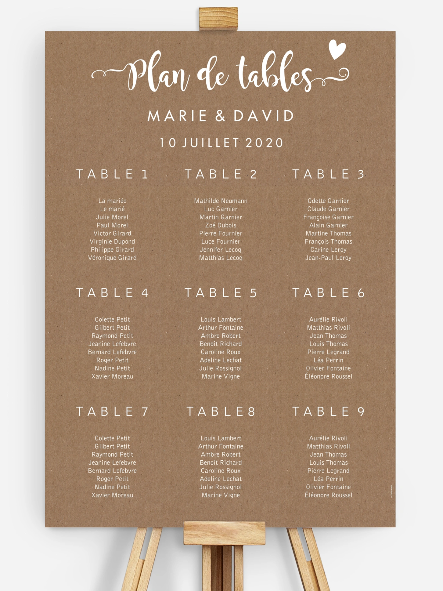 Plan de tables Wild Love