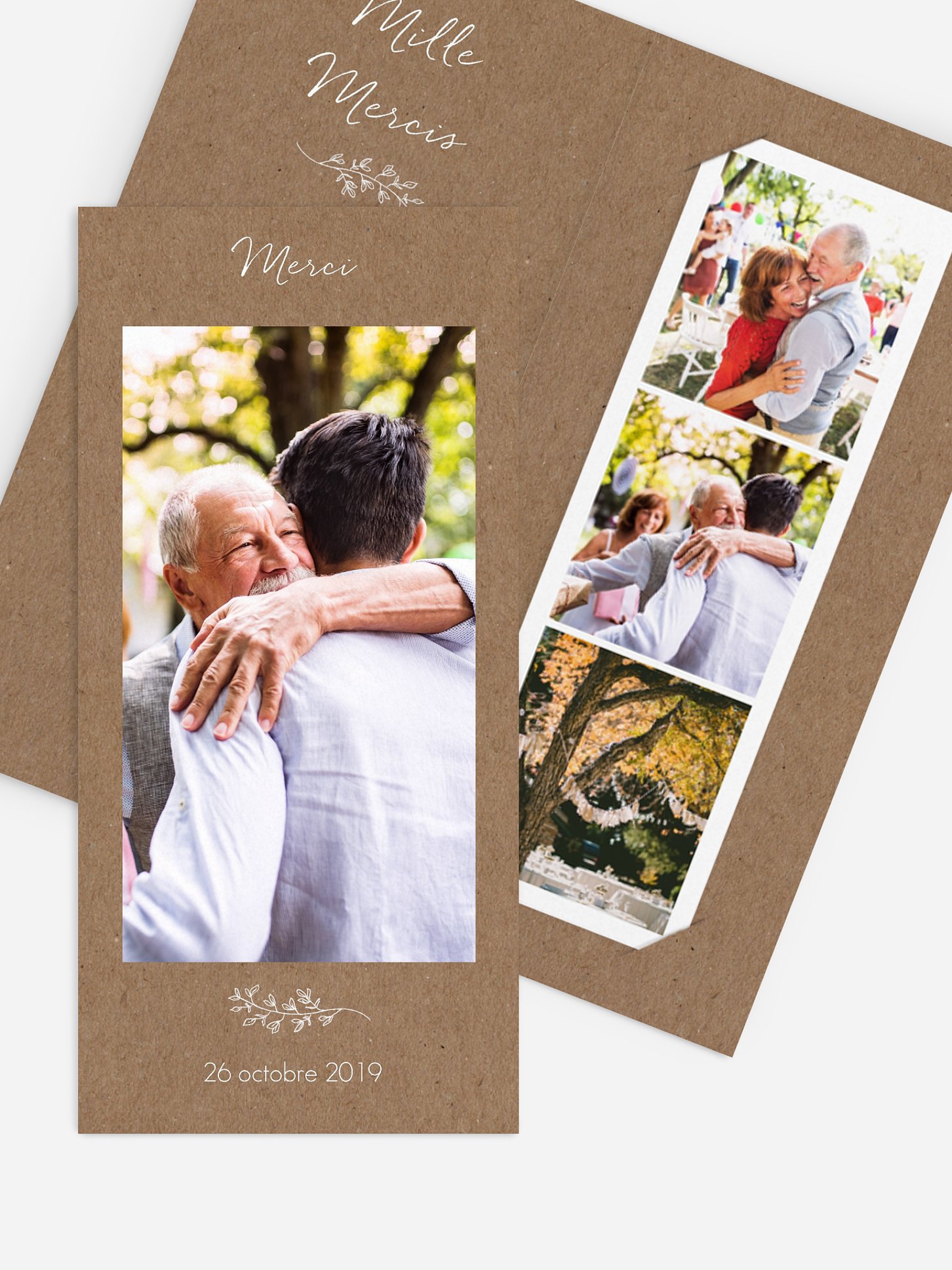 Carte remerciement anniversaire Lovely romance