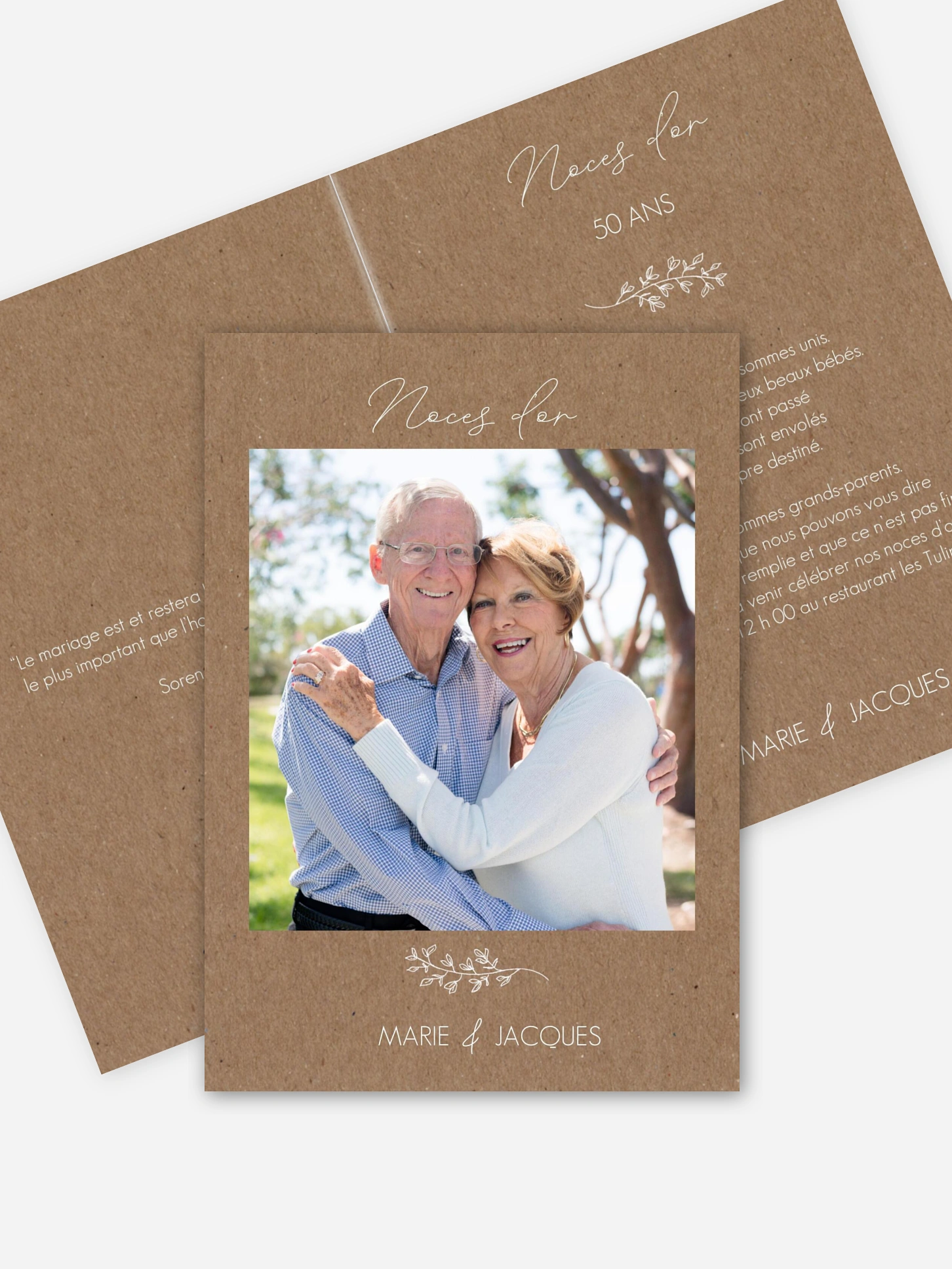 Invitation anniversaire mariage 50 ans Lovely Romance