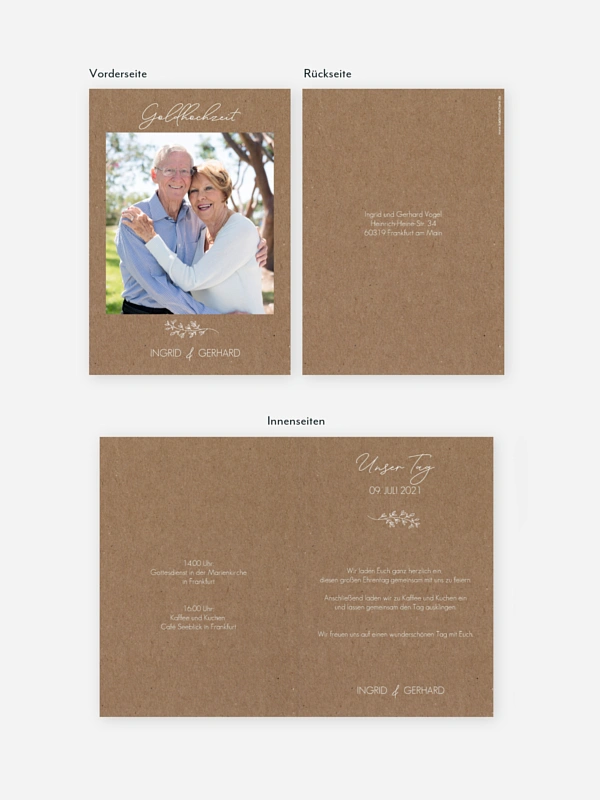 Einladung zur Goldenen Hochzeit Lovely Romance