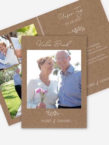 Danksagung zur Goldenen Hochzeit Lovely Romance