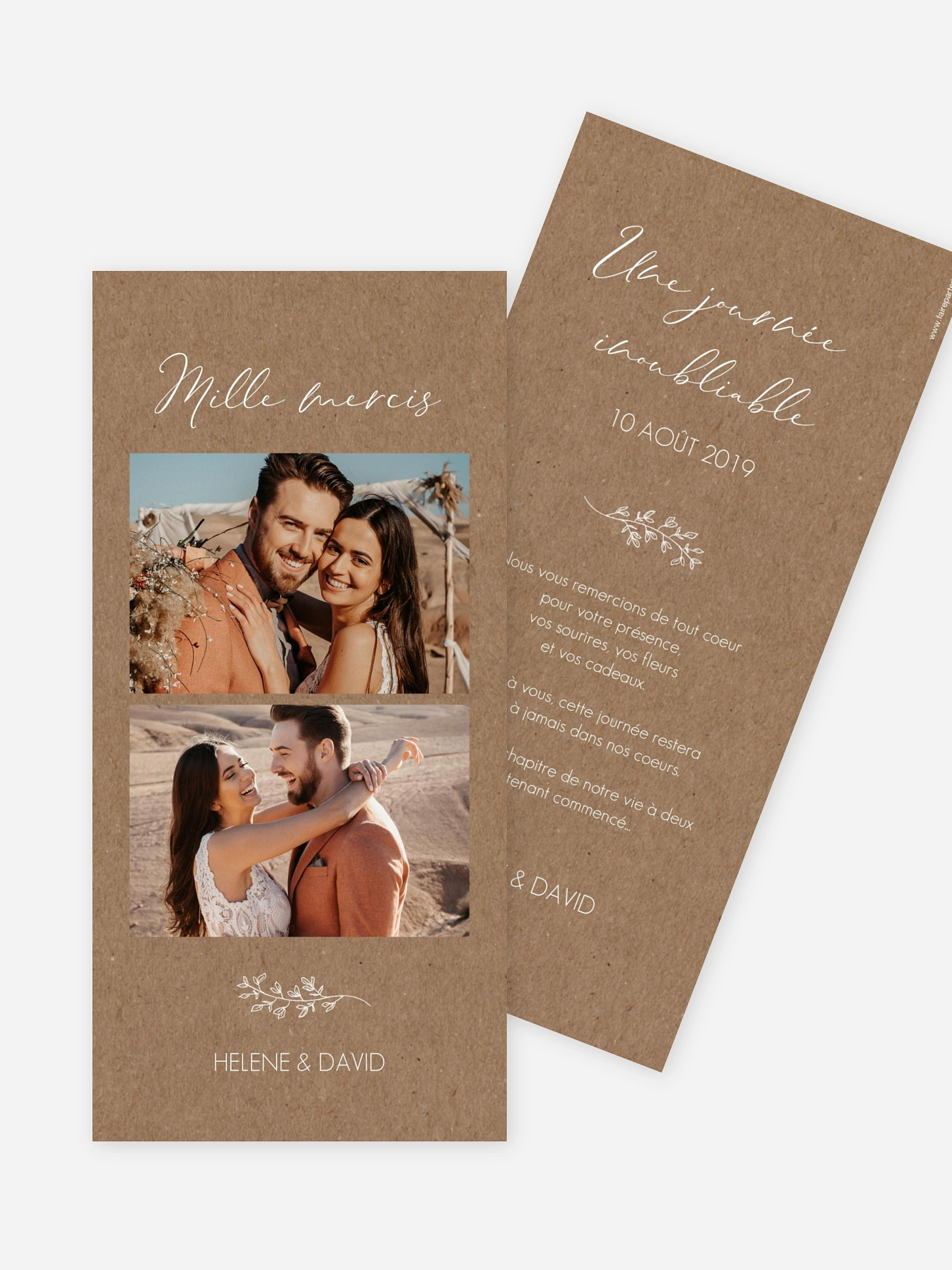 Carte de remerciements Lovely Romance