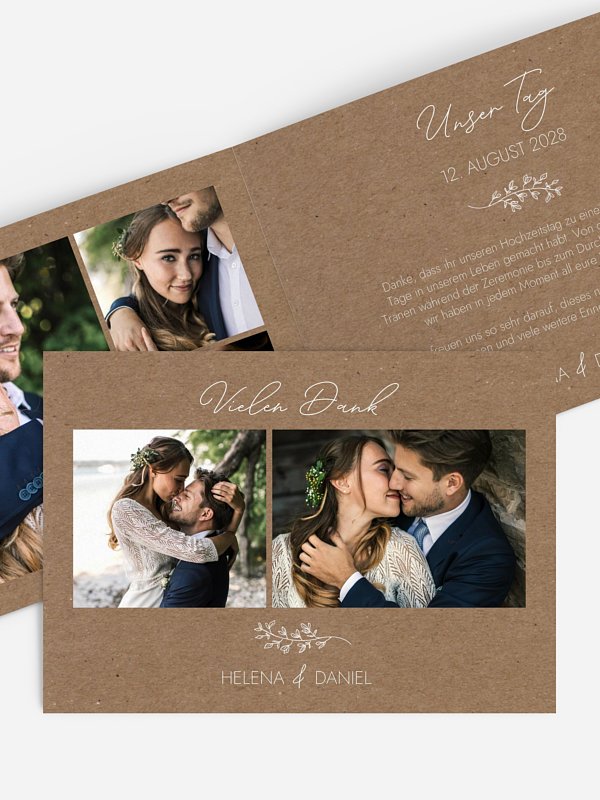 Dankeskarte Hochzeit Lovely Romance