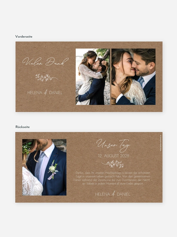 Dankeskarte Hochzeit Lovely Romance