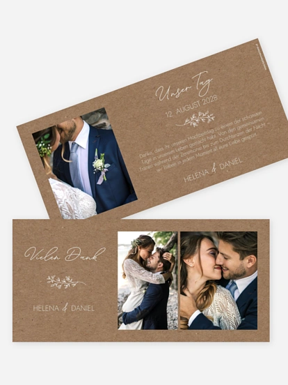 Dankeskarte Hochzeit Lovely Romance