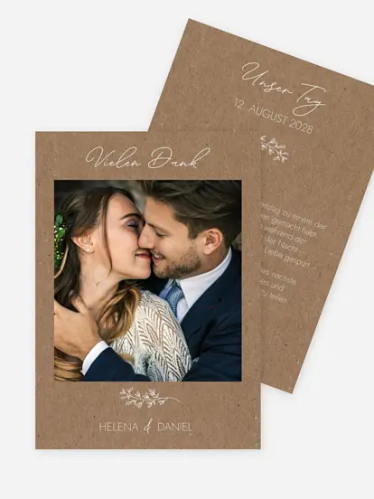 Dankeskarte Hochzeit Lovely Romance
