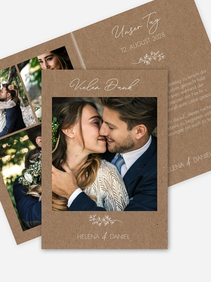 Dankeskarte Hochzeit Lovely Romance