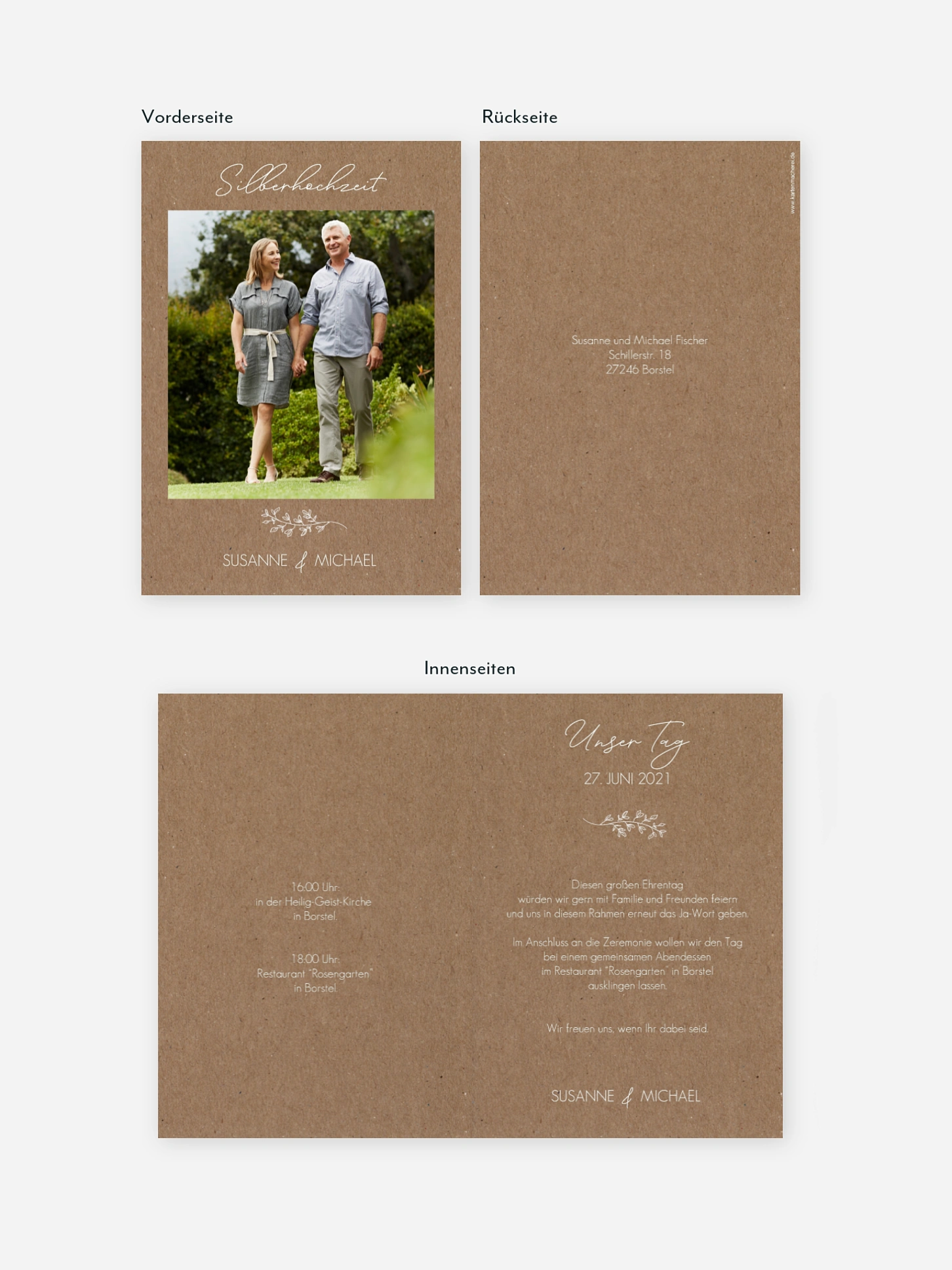 Einladung zur Silberhochzeit Lovely Romance
