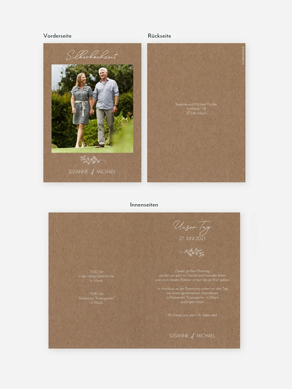 Einladung zur Silberhochzeit Lovely Romance