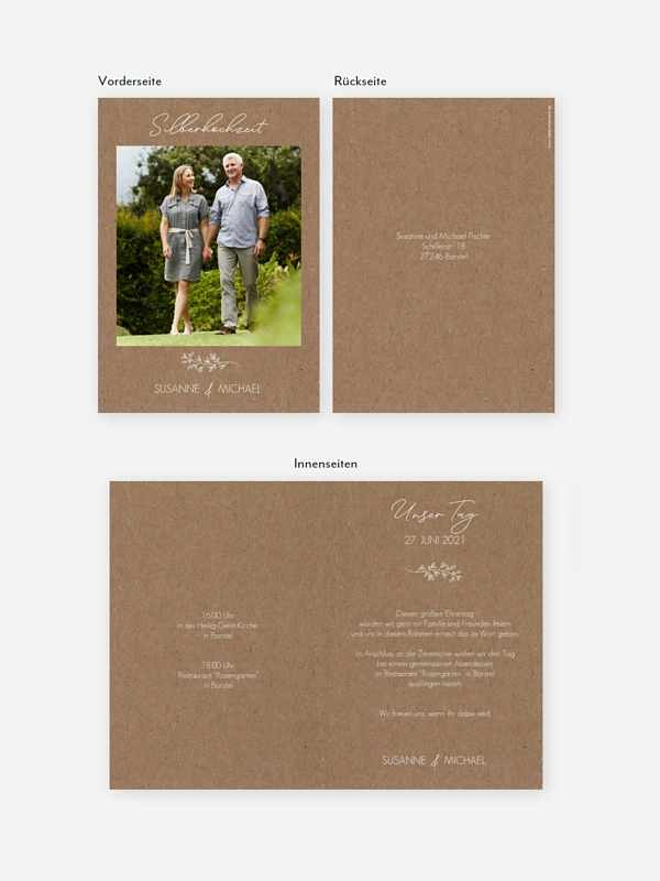 Einladung zur Silberhochzeit Lovely Romance
