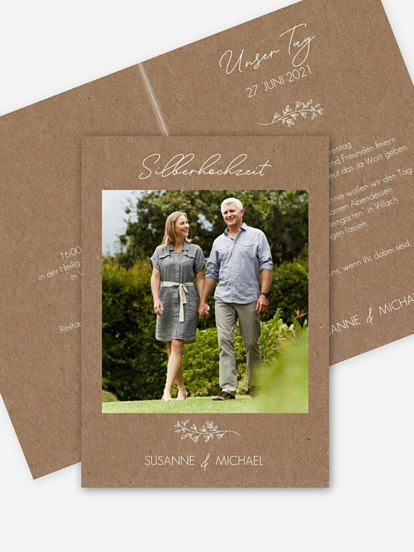 Einladung zur Silberhochzeit Lovely Romance