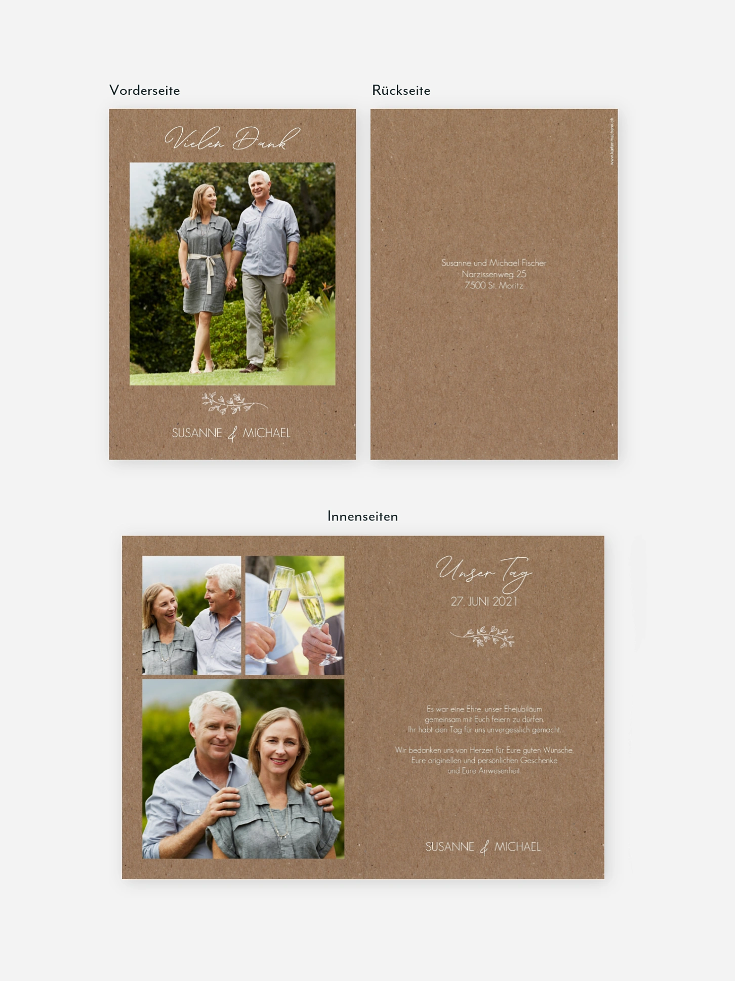 Danksagung zur Silberhochzeit Lovely Romance