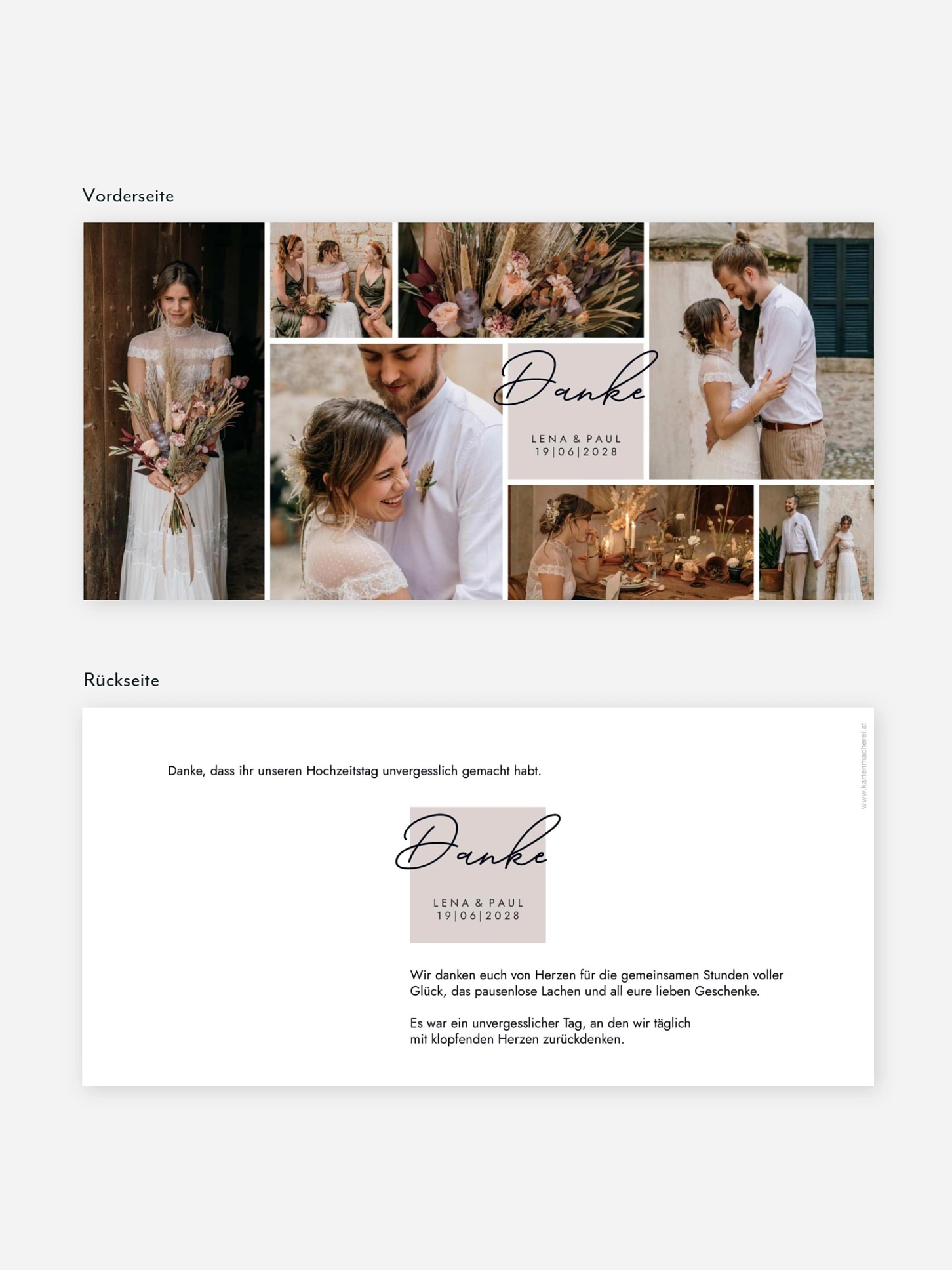 Dankeskarte Hochzeit Lasting Memories
