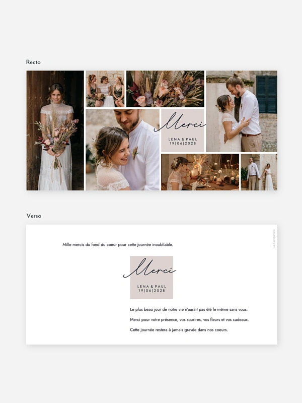 Carte de remerciements Lasting Memories